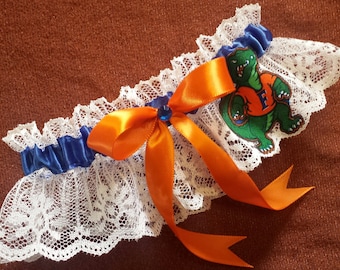 University of Florida Gators UF Inspired White Lace Wedding Garter Belt