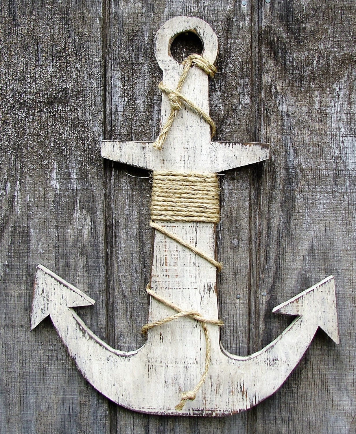 Large Wood Anchorbeach Wall Decorcoastal Decor Nautical