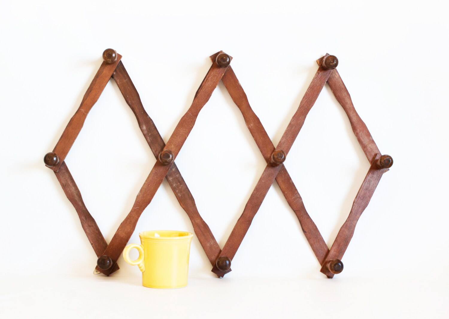 Vintage LARGE Accordion Rack Folding Mug Rack Coat Hanger