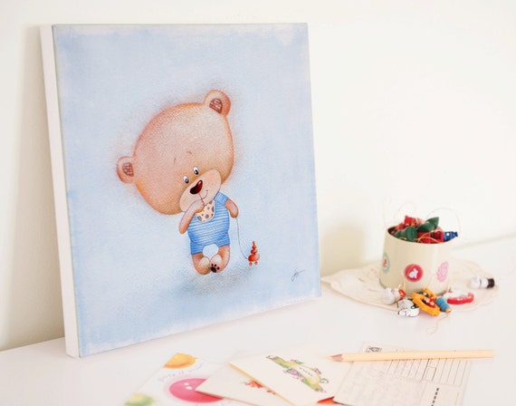 Junge kinderzimmer wandkunst kinderzimmer leinwand kunst