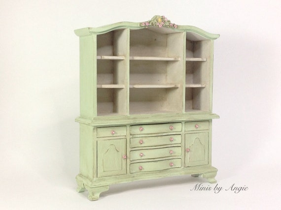 miniature hutch shabby chic dollhouse furniture by minisbyangie miniature hutch shabby chic dollhouse furniture by minisbyangie
