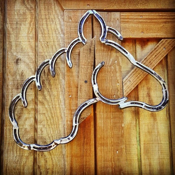 Horse wall art Rustic Horseshoe decor by KadysKustomKrafts on Etsy