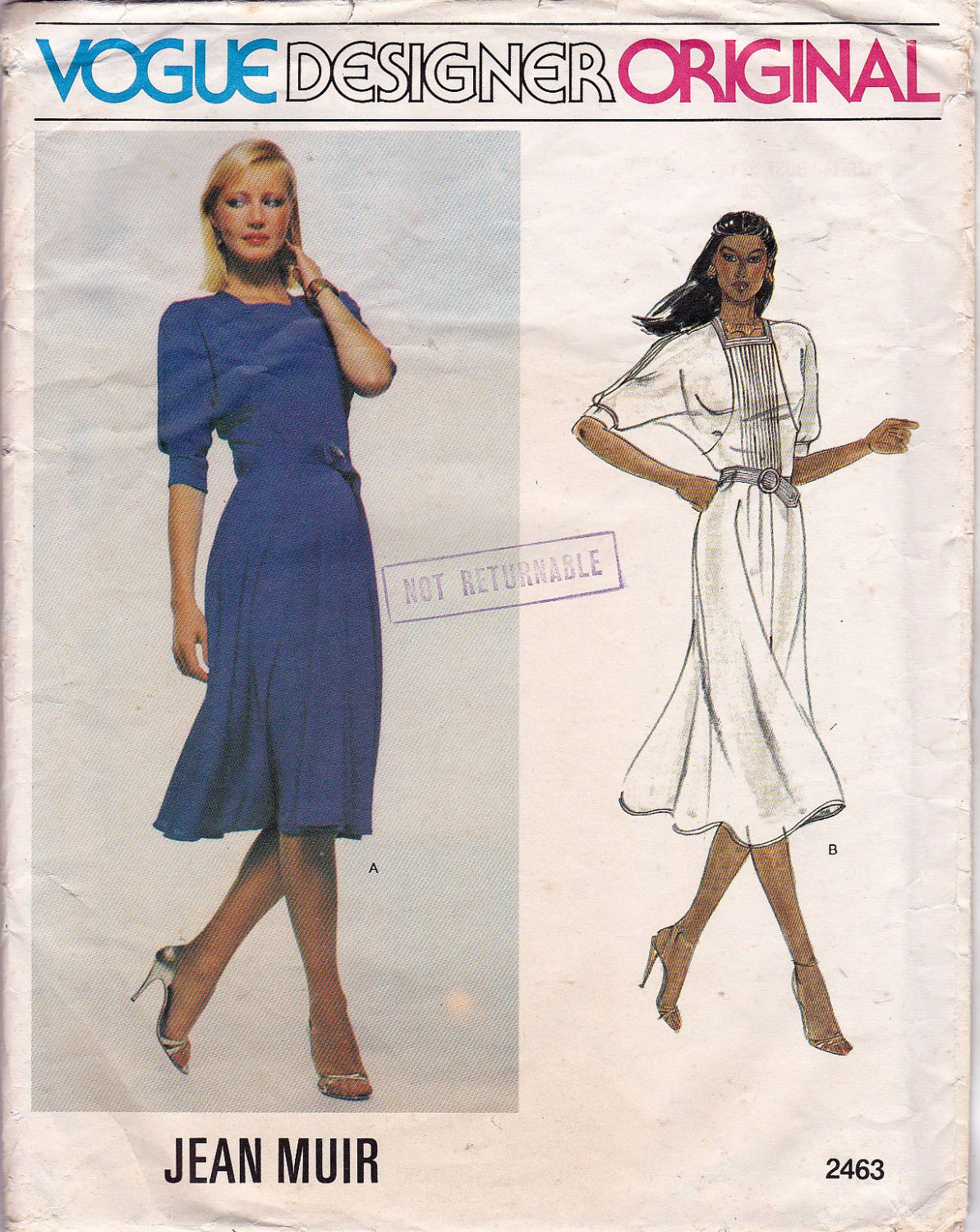 1980 Jean Muir dress pattern Vogue 2463