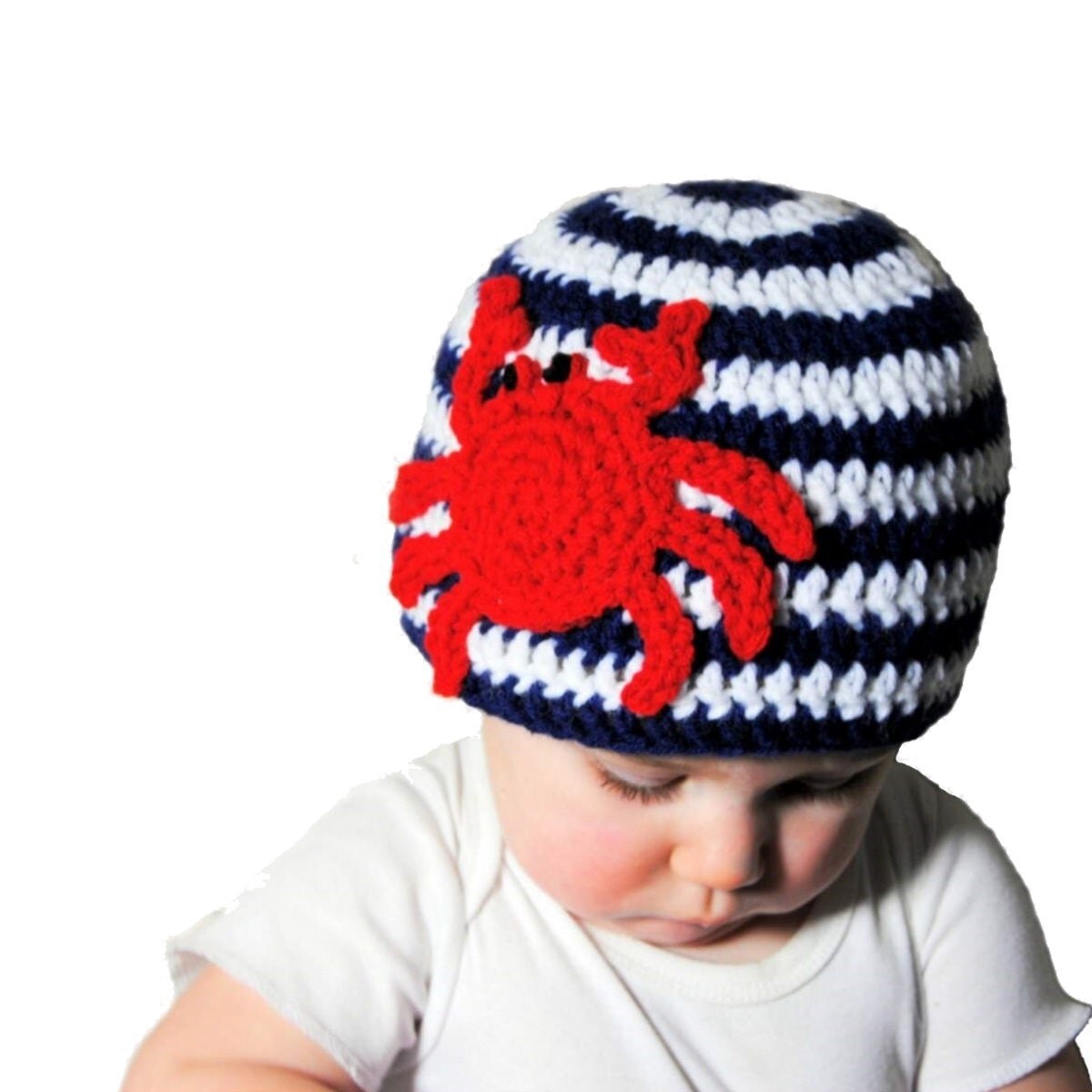 Crab Crochet Baby Hat Nautical Baby Hat Crab Hat Baby by ToryMakes