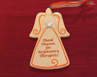 Therapist, teacher, nurse personalized angel ornament.