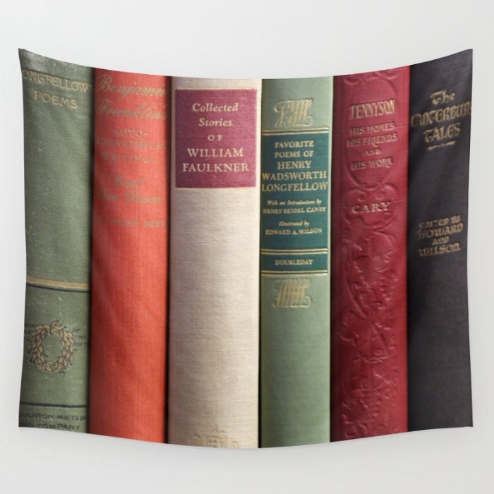 Books Tapestry Books Wall Hanging Library Tapestry