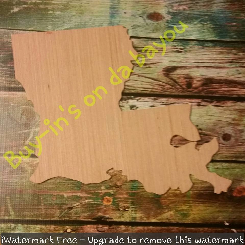 LOUISIANA STATE Wooden Cutout Unfinished by BayouGiftsandUpcycle