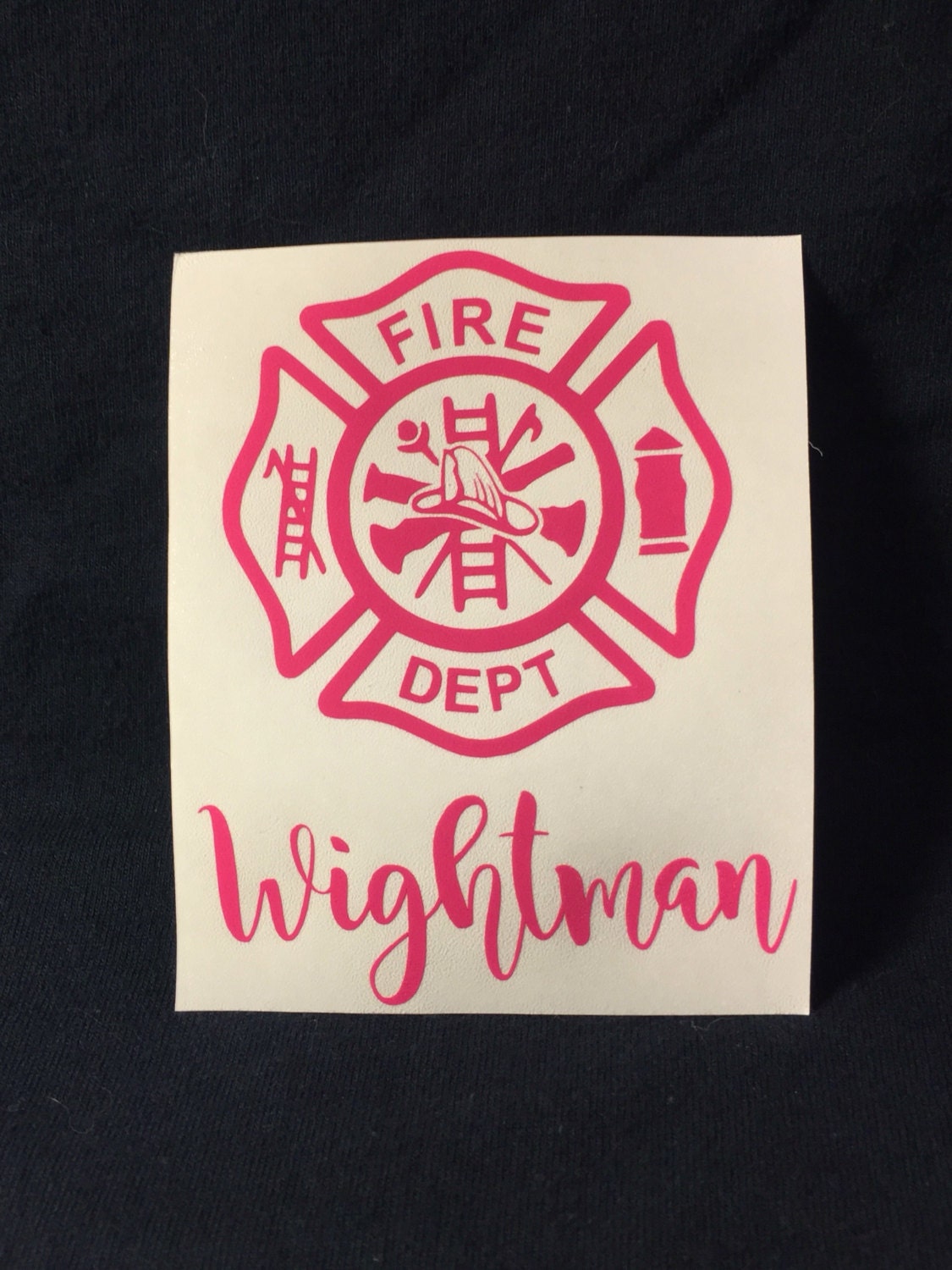 Decal for Yeti Fire Dept Decal Fire Dept Fire Department