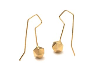 Icosahedron Sacred Geometry Hook Earrings