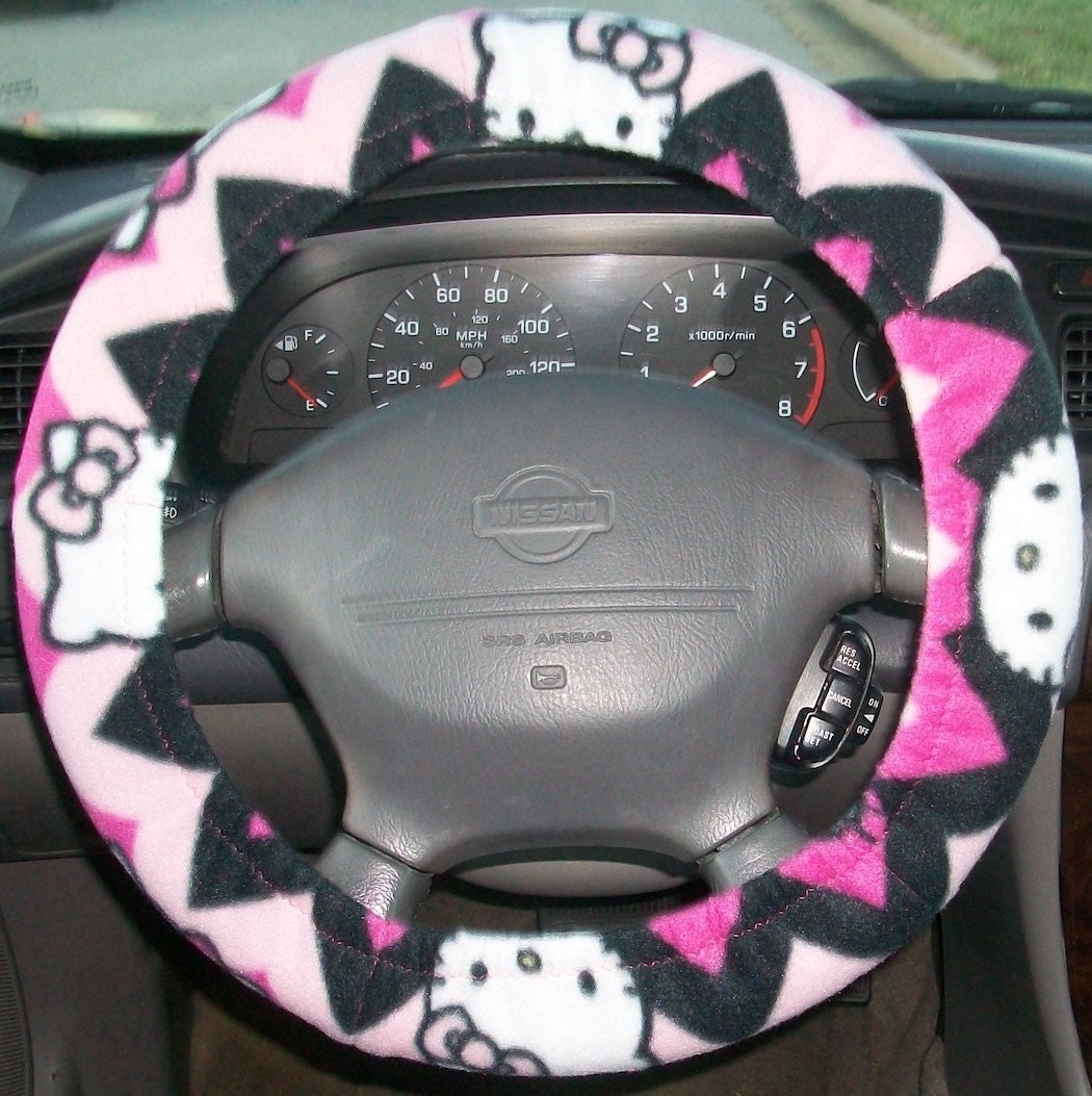 Hello Kitty steering wheel cover by CarolsCustomCovers on Etsy