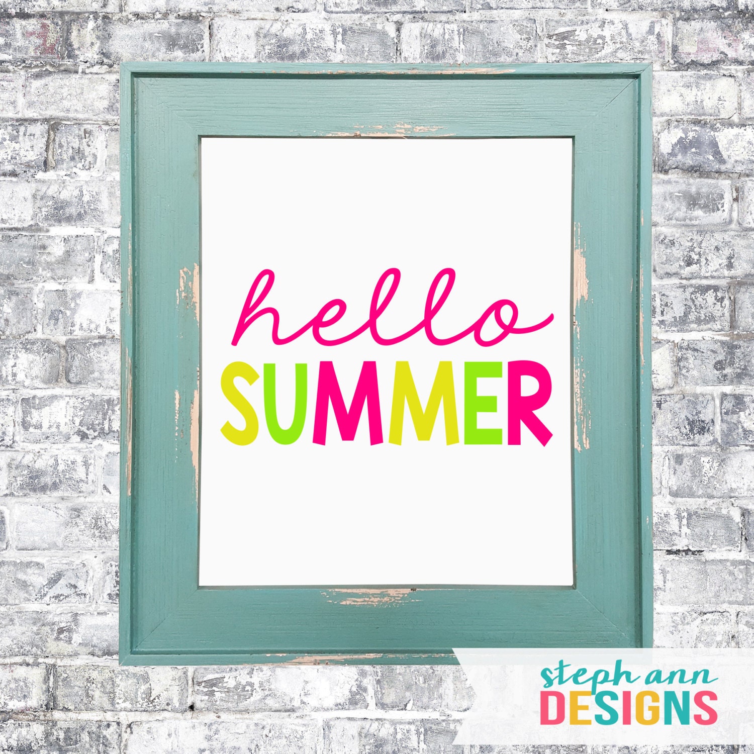 hello summer printable sign printable 8x10 decor