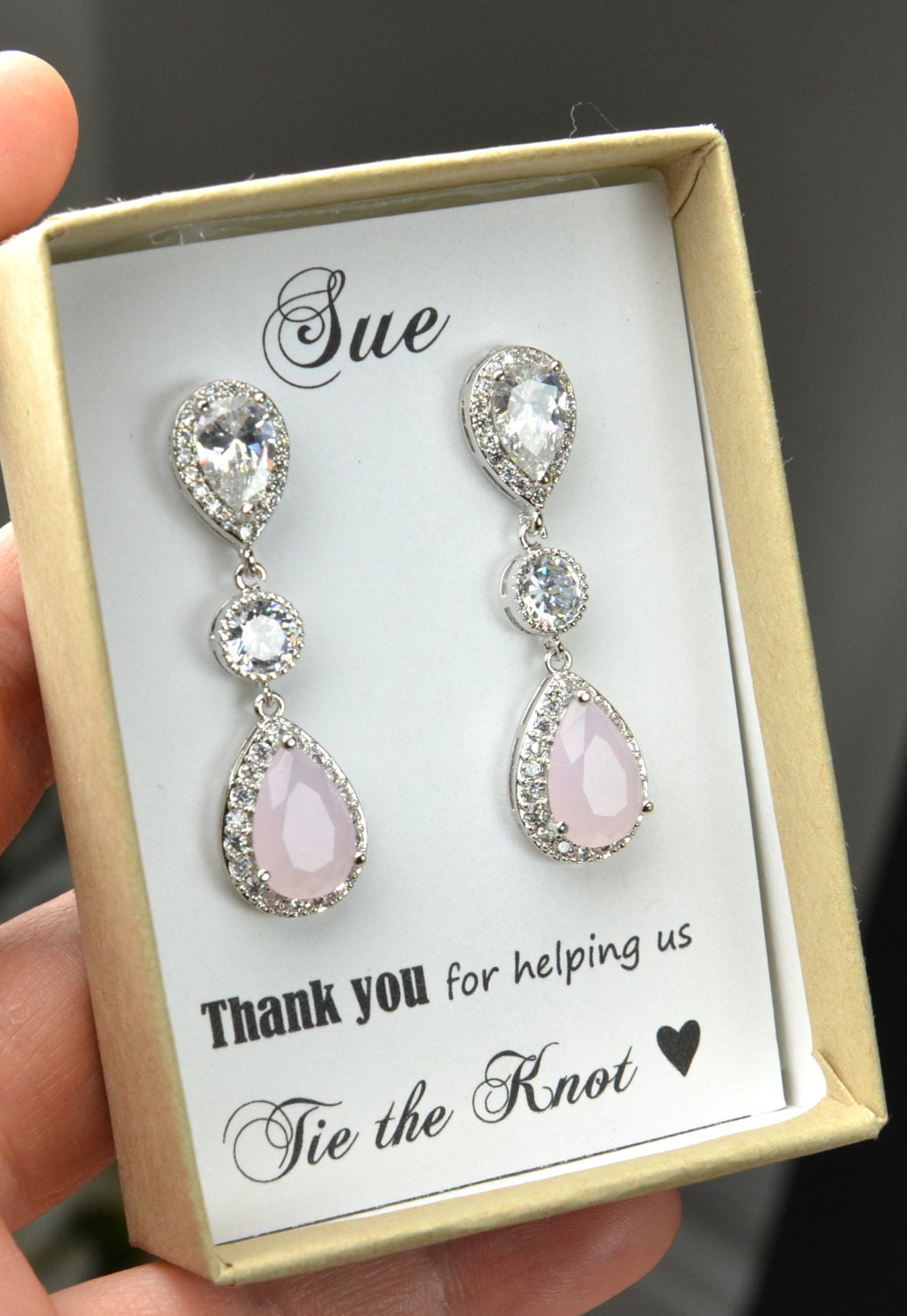 Blush pink Earrings Bridesmaid Gift Wedding Gift Earrings