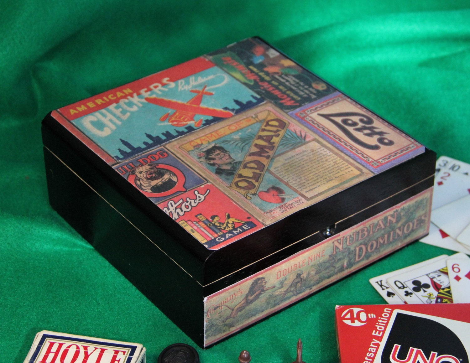 Game/Playing Cards Storage Box Keepsake Box Repurposed