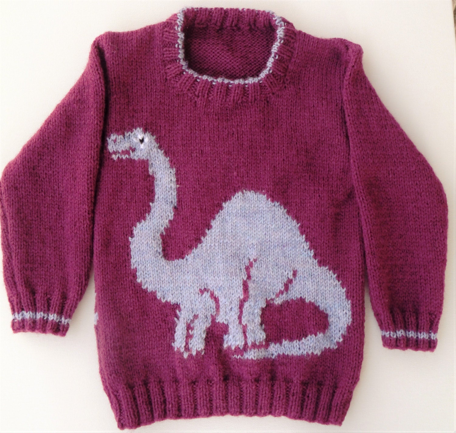 Sweater Jumper with Dinosaur Knitting Pattern Sweater