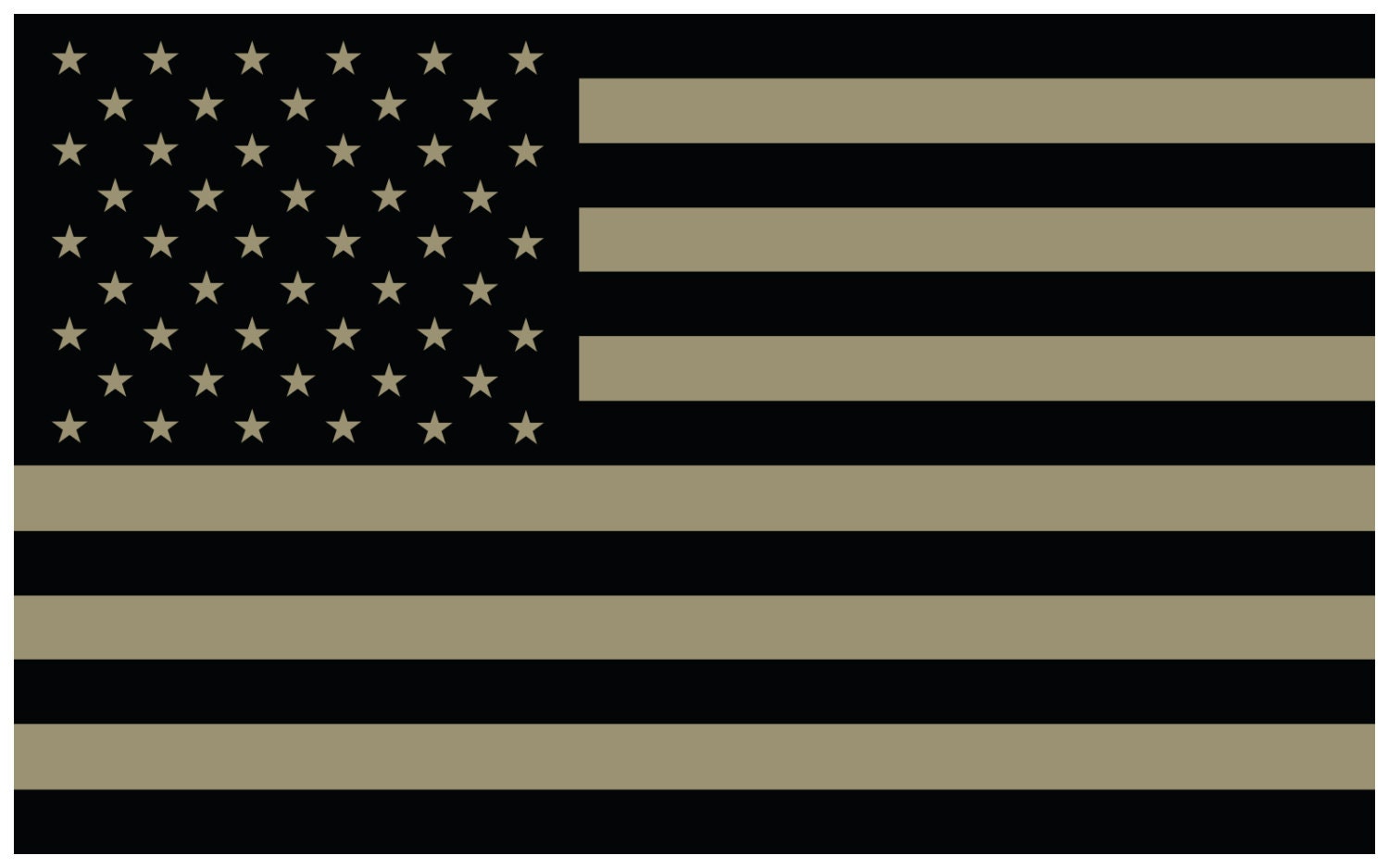 Tan American Flag Tactical Subdued Vinyl Decal Sticker