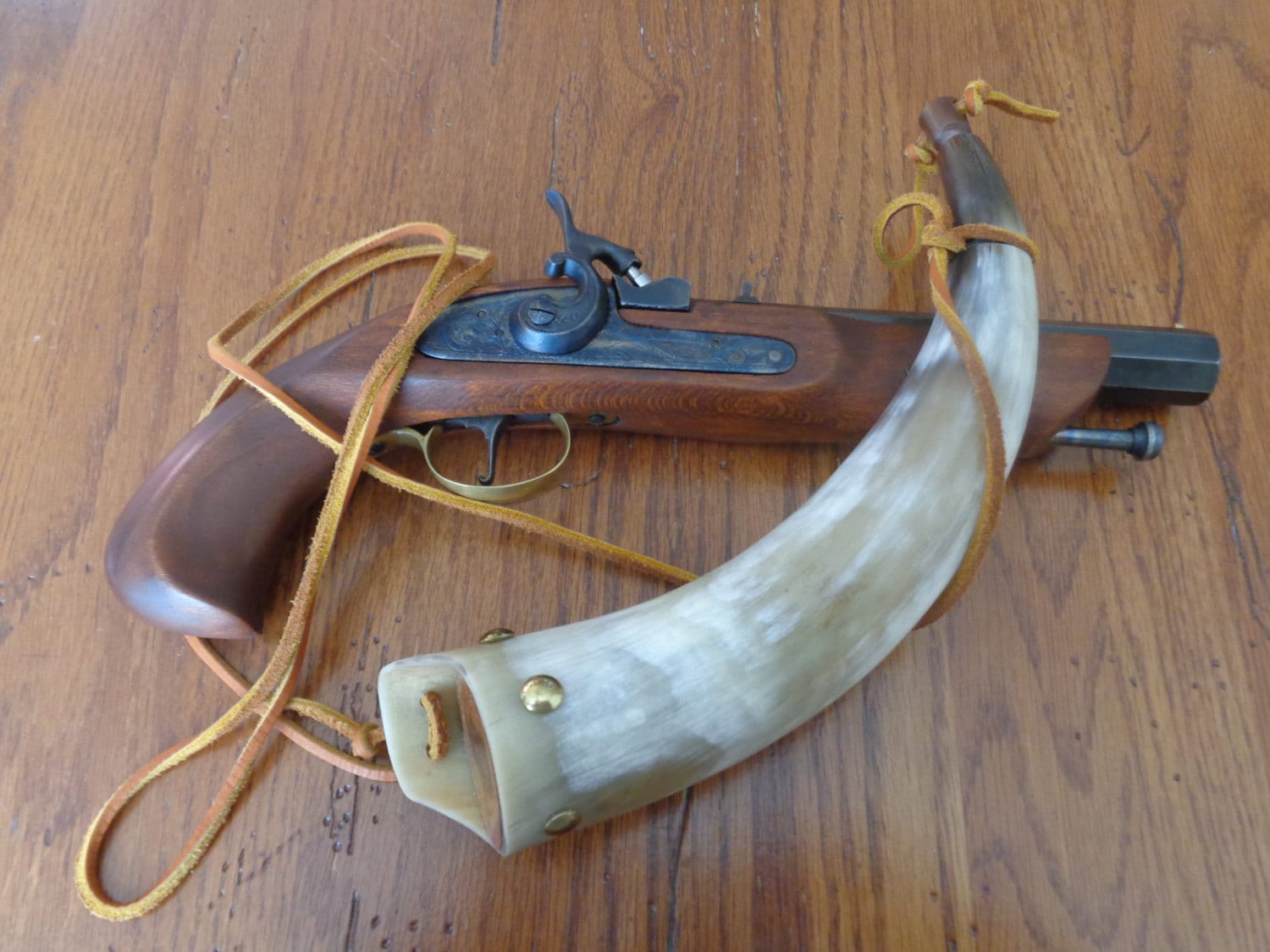 Custom Handmade Powder Horn With Hand Carved by TheElusiveWolf