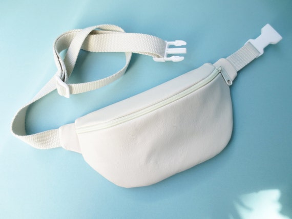 White Vegan/Faux-Leather Fanny Pack