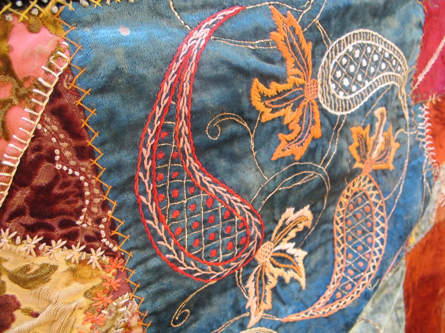 Victorian Crazy Quilt Velvet Quilt 1800s Quilt Antique