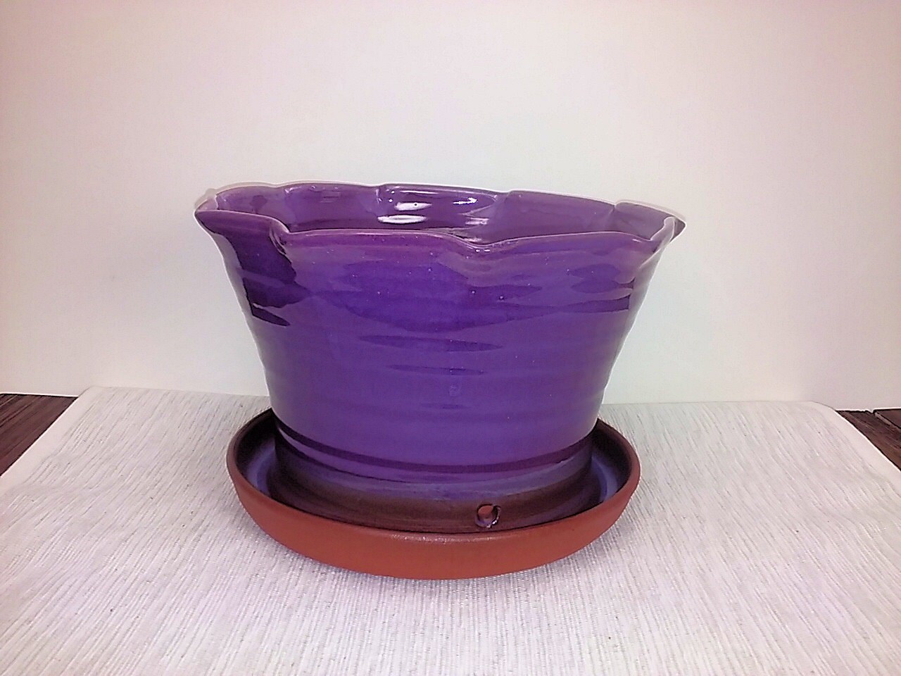 Large Purple Ceramic Pottery Flower Pot By Summerhollowpottery