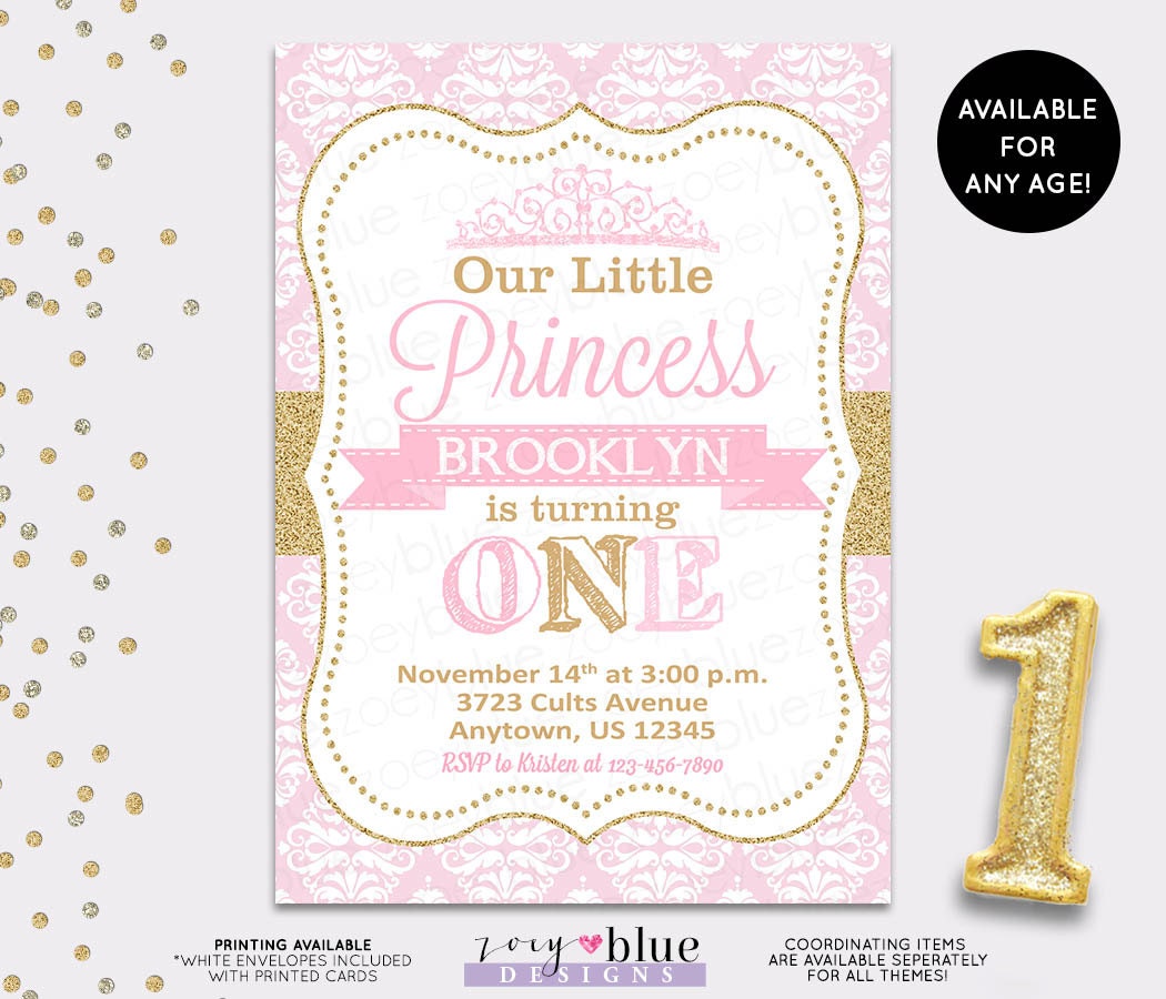 1St Birthday Princess Invitations Free Printables 3