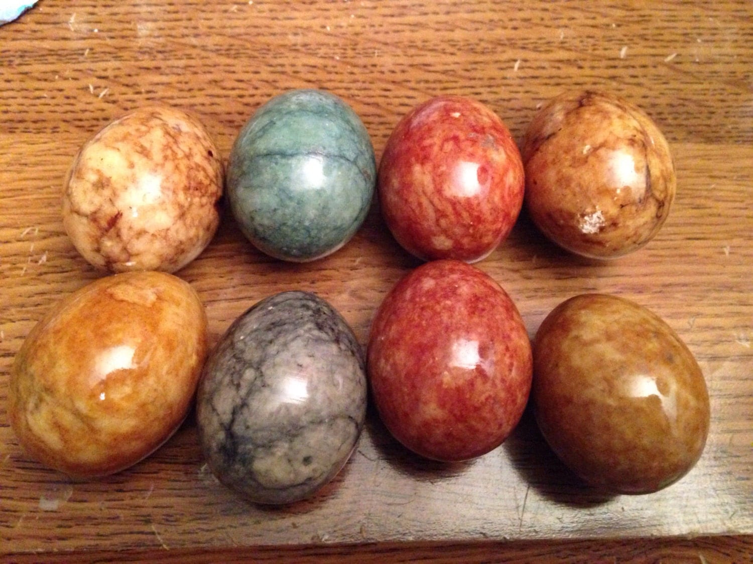 Italian marble eggs lot of eight