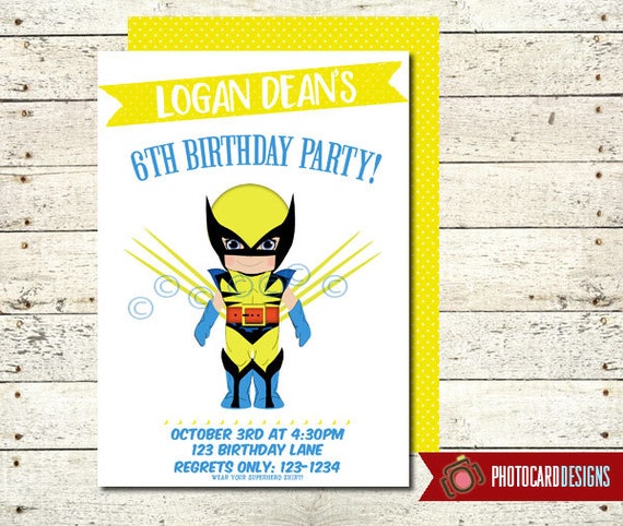 Wolverine Birthday Party Invitations 7