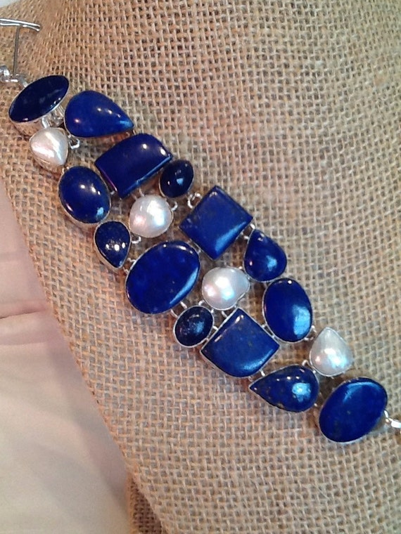 Lapis Bracelet by PatticakeBling on Etsy