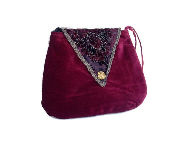 red velvet clutch purse