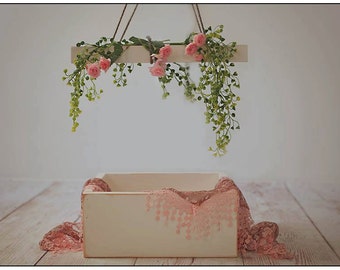 Newborn baby Girl Photography Prop set: box, chandelier