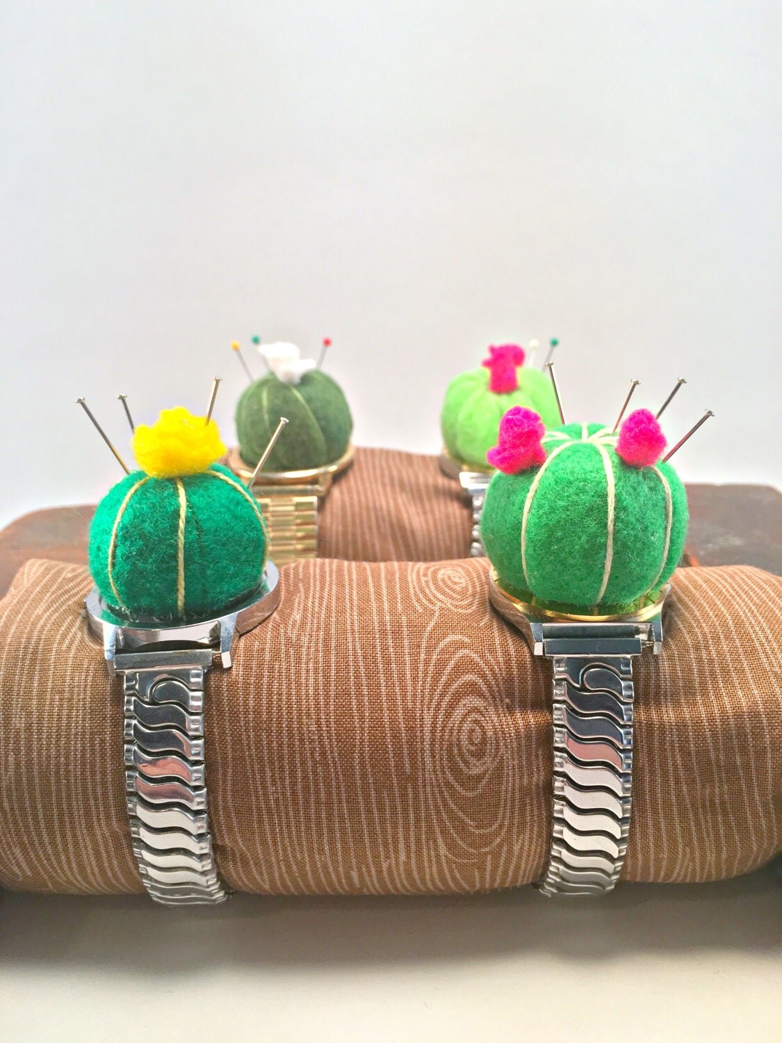 Cactus pincushion Wrist Pincushion Felt Cactus Needle
