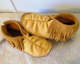 Short Moccasins Natural Elk Hide Moccs Made to Order