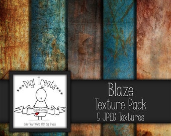 5 Digital Textures, Blaze Textures, JPEG, Photography Textures, Scrapbook Paper, Backgrounds, 12"x12" *Instant Download*