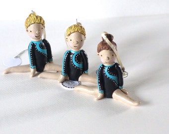 Custom Boy or Girl Gymnast Christmas Ornament Christmas folk art ornament in polymer clay