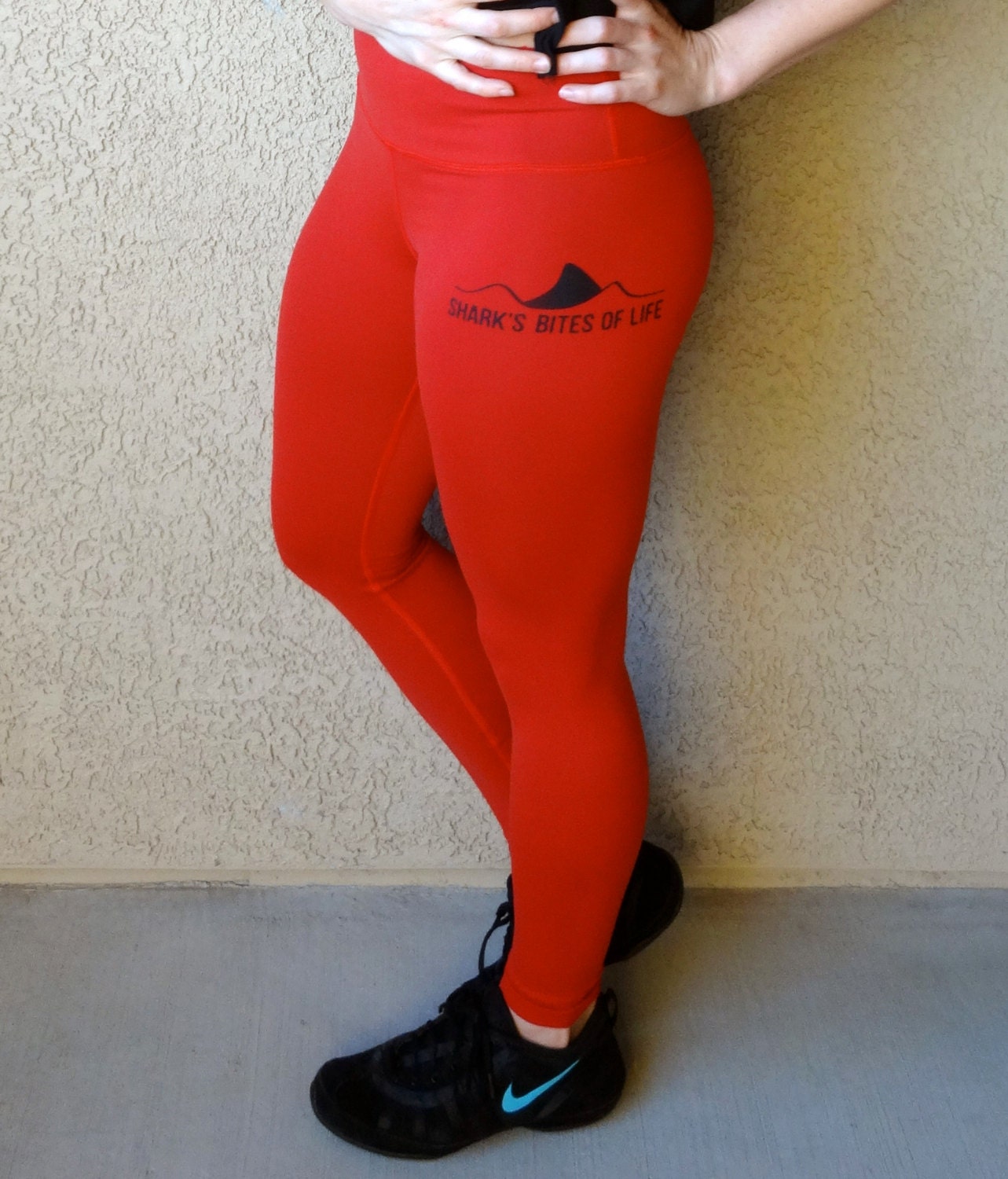 high waisted workout leggings shark leggings running tights