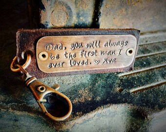 Father of the Bride Gift - Brides gift to dad - First Man I Ever Loved - Wedding Gifts For Dad - Father of the Bride Keychain