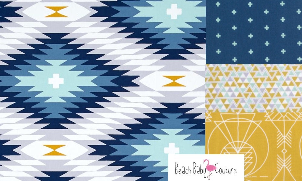 Denim Wander Tribal Crib Bedding Set Toddler Baby Infant