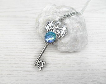 necklace dragon key fantasy key fantasy jewelry dragon key pendant