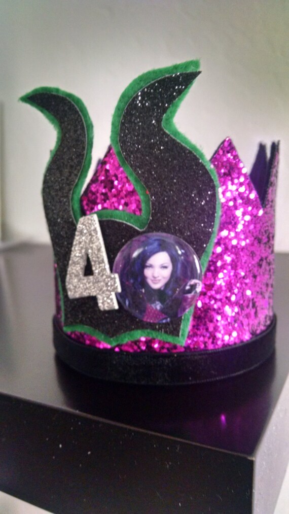 Descendants Mal Birthday Crown Headband Large Smash cake.