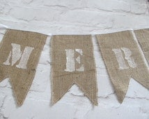 Hessian christmas bunting