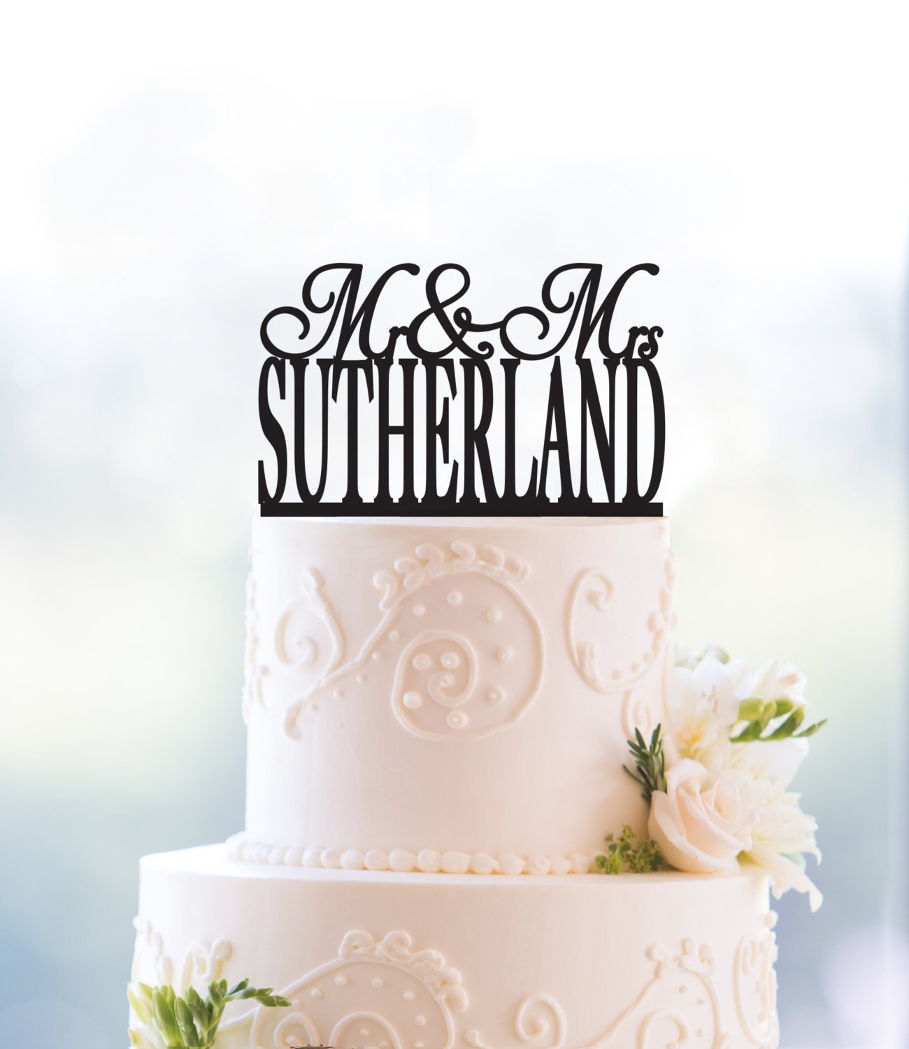 Traditional Last Name Wedding Cake Toppers Unique