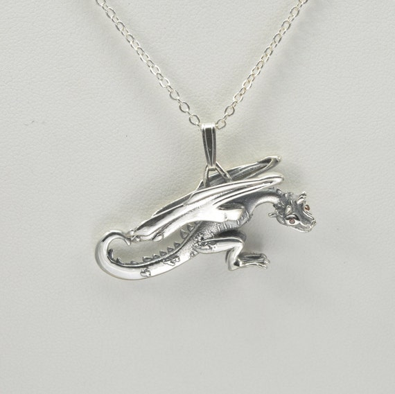 Silver Dragon Pendant With Cognac Diamond Eyes Fr Donna