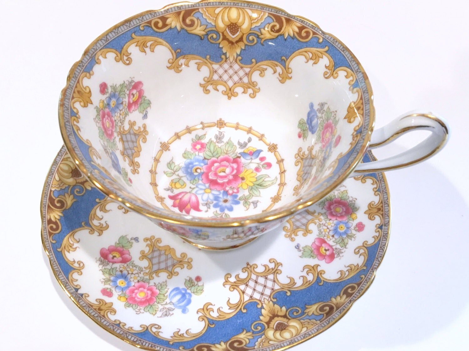 Sheraton by Shelley Tea Cup and Saucer, English Bone China Cups