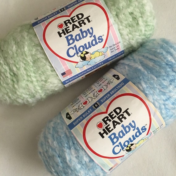 Red Heart Baby Clouds Bulky Yarn Two Skeins by MKAYSHOUSEOFCRAFTS