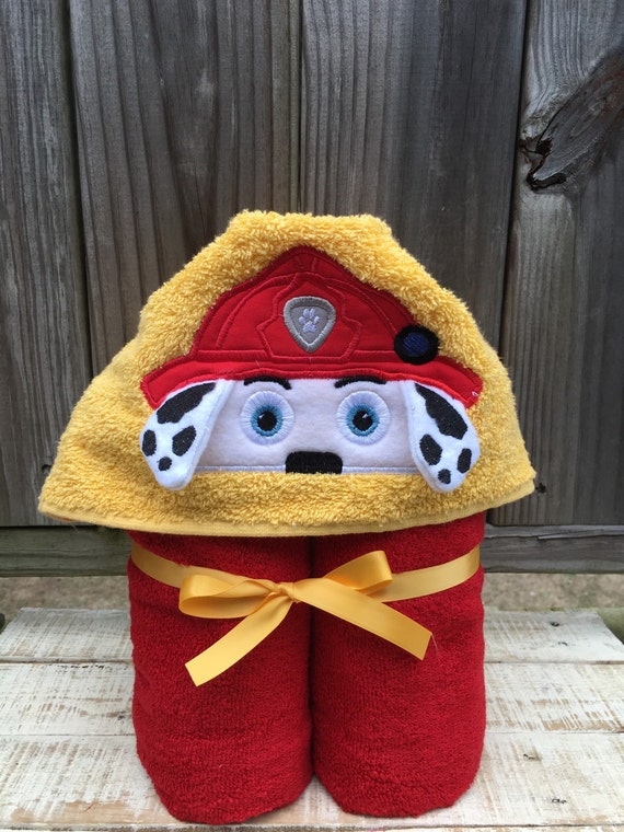 Paw Patrol inspired Hooded Towel Marshall inspired Towel