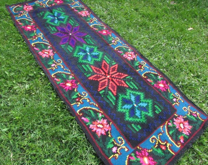 Moldovan Kilim. Tapis moldave,Large rug,Moldova rug. Tapis moldave,Large rug, Bessarabian Kilim. Vintage Kilim, Handmade , rose kilim rug.