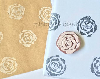 Rose stamp - Flower stamp - Nature Stamp - Valentines Day Stamp - hand carved stamp - rubber stamp - Stamp