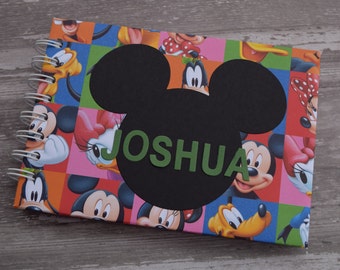 Personalized Disney Autograph Book and Photo Album - 5"x7" ~ Mickey Mouse ~ Minnie Mouse ~ Goofy ~ Pluto ~ Donald Duck