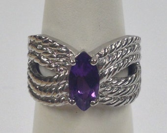 Natural Amethyst Ring 925 Sterling Silver