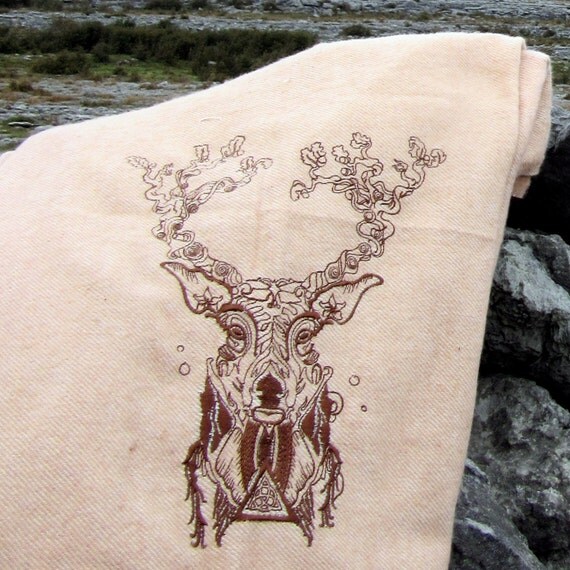 Stag Celtic Stag Wool Throw Shamanic Blanket Ceremony