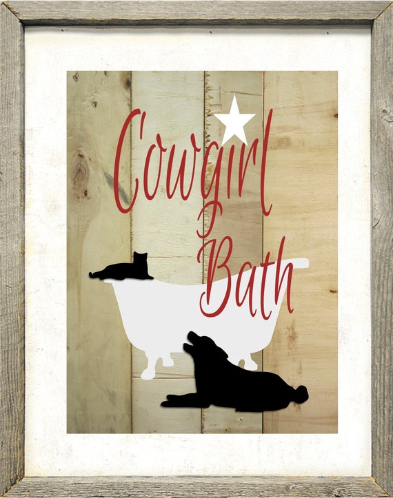 Bathroom Art Print Cowgirl Bath Bathroom Decor by Thecuttincowgirl